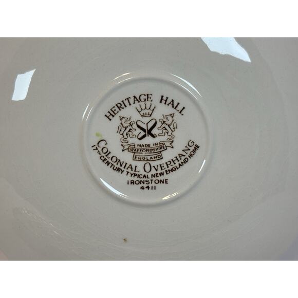 Heritage Hall Colonial Overhang Ironstone Plates Set of 4 Brown Transferware - Picture 6 of 9